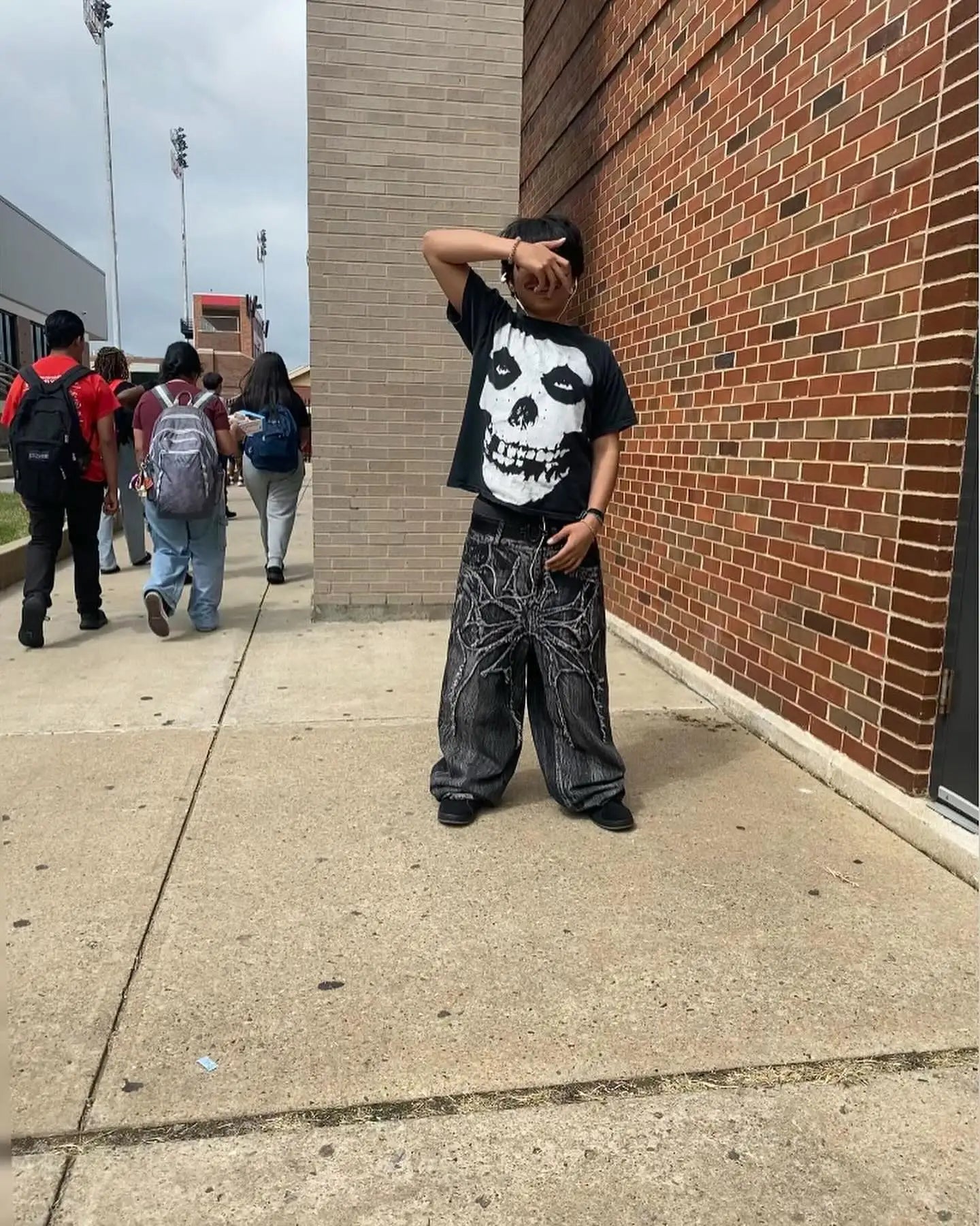 Y2K Phantom Jeans High Street Spider Embroidered Patch Hip Hop Streetwear Gothic Retro Oversized Baggy Fit Unisex Mopping Pants